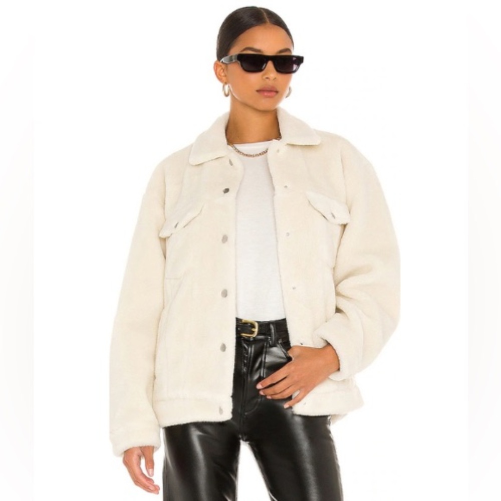 Anine Bing faux shearling oversized bomber jacket apres ski cabincore teddy - Picture 1 of 15